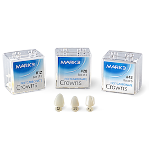 Polycarbonate Crowns 5/pk - MARK3 - Dental Supplies
