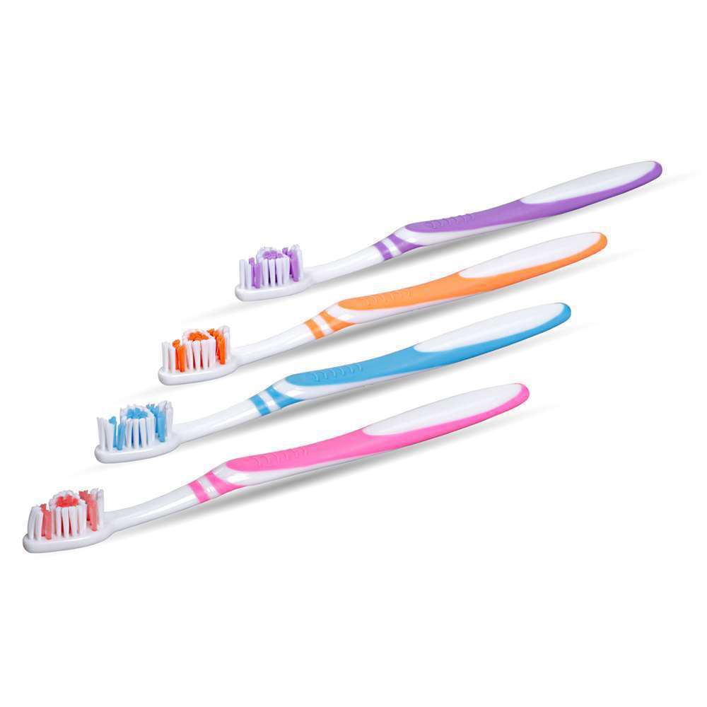 Toothbrush Premium Adult Soft Bristles with Contoured Head Assorted Colors 72/bx. - MARK3®*