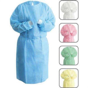 Non-Woven Isolation Gowns with Knit Cuffs Blue 10/bag - Unipack
