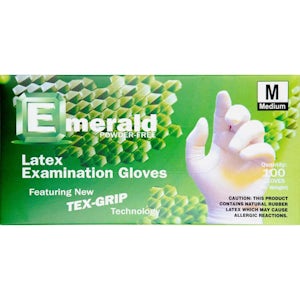 Emerald-Latex Powder Free Gloves-100/bx-Dental Supplies