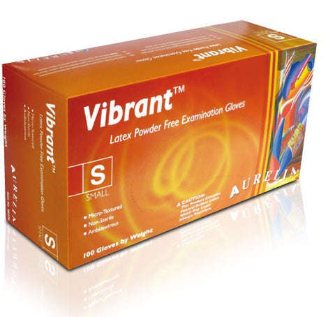 Vibrant-Powder Free-Latex Gloves-Textured-Aurelia-Dental Supplies