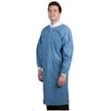 Protect Plus  Disposable Lab Coats Knee Length Ceil Blue Large 10/pk - MARK3