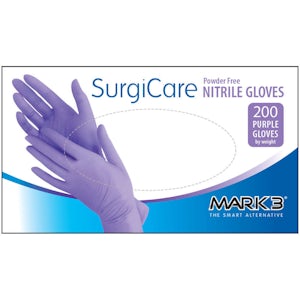 SurgiCare Nitrile Exam Gloves 200/bx Purple - MARK3