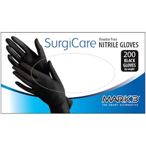 SurgiCare Nitrile Exam Gloves 200/bx Black - MARK3
