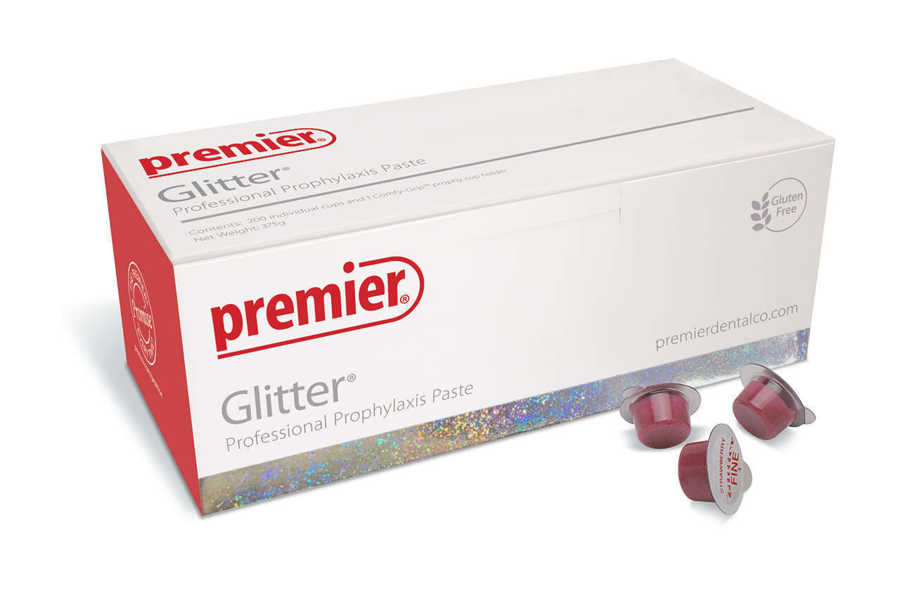 Glitter Prophy Paste Medium Strawberry 200/Bx - Premier