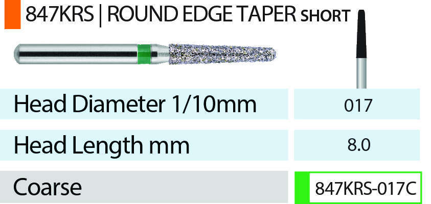 Blue Streak Diamond Burs 5/pk Round Edge Taper - MARK3