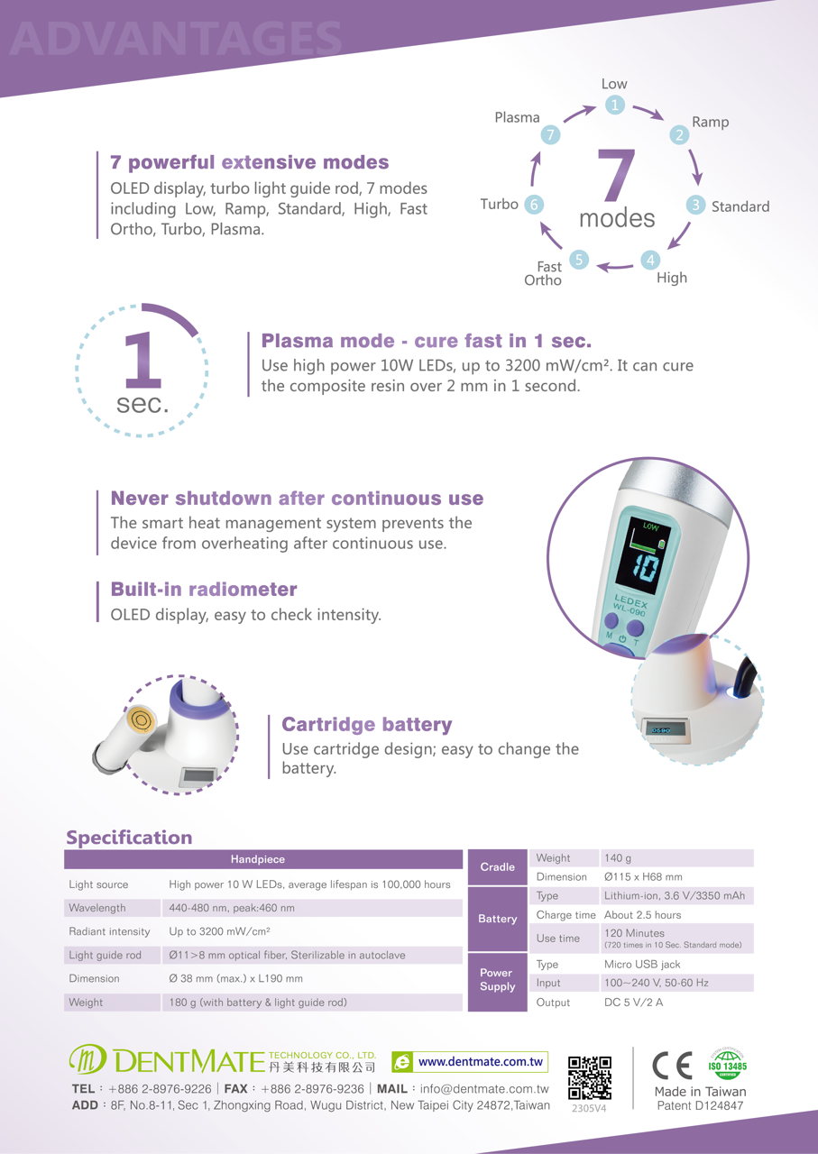 LEDEX WL-090 LED Curing Light - Dentmate
