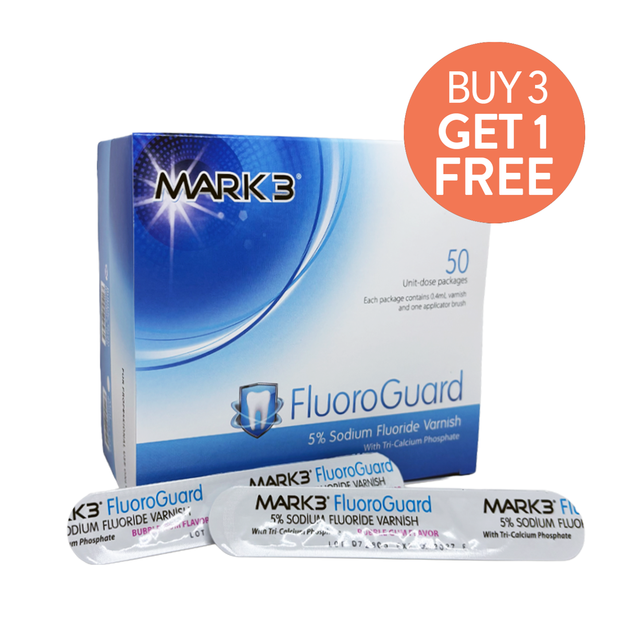 FluoroGuard 5% Sodium Fluoride Varnish w/TCP 50/pk - MARK3