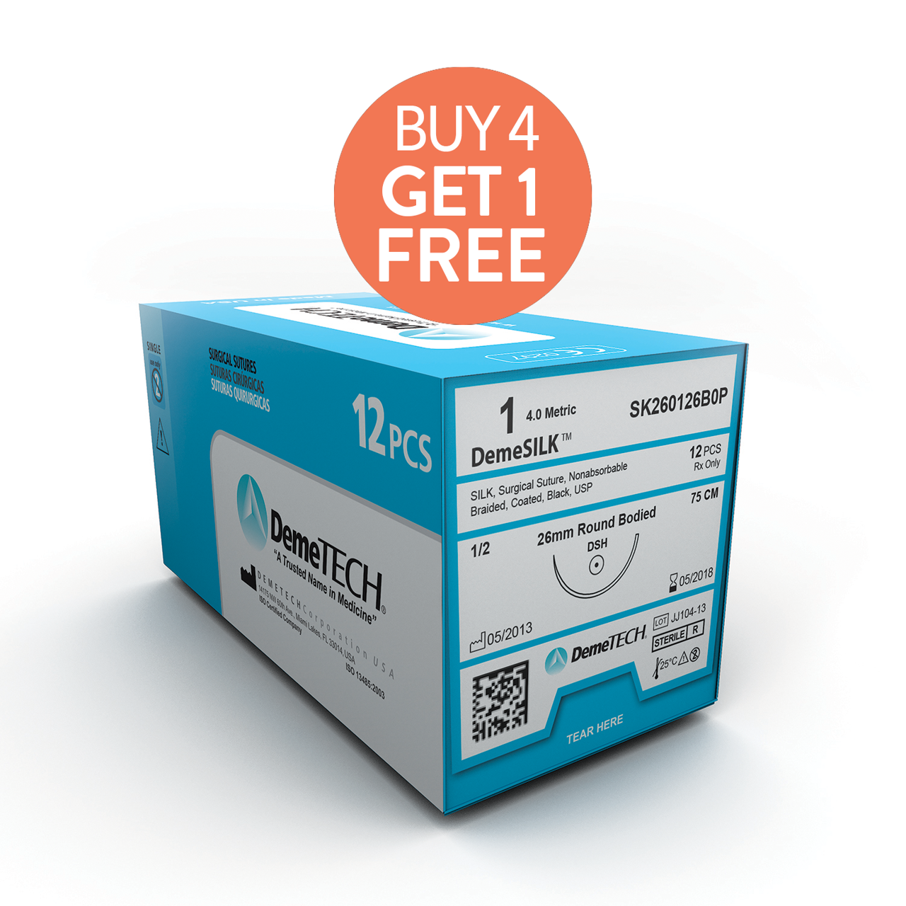 DemeTECH Silk Sutures 12/bx - Dental Supplies