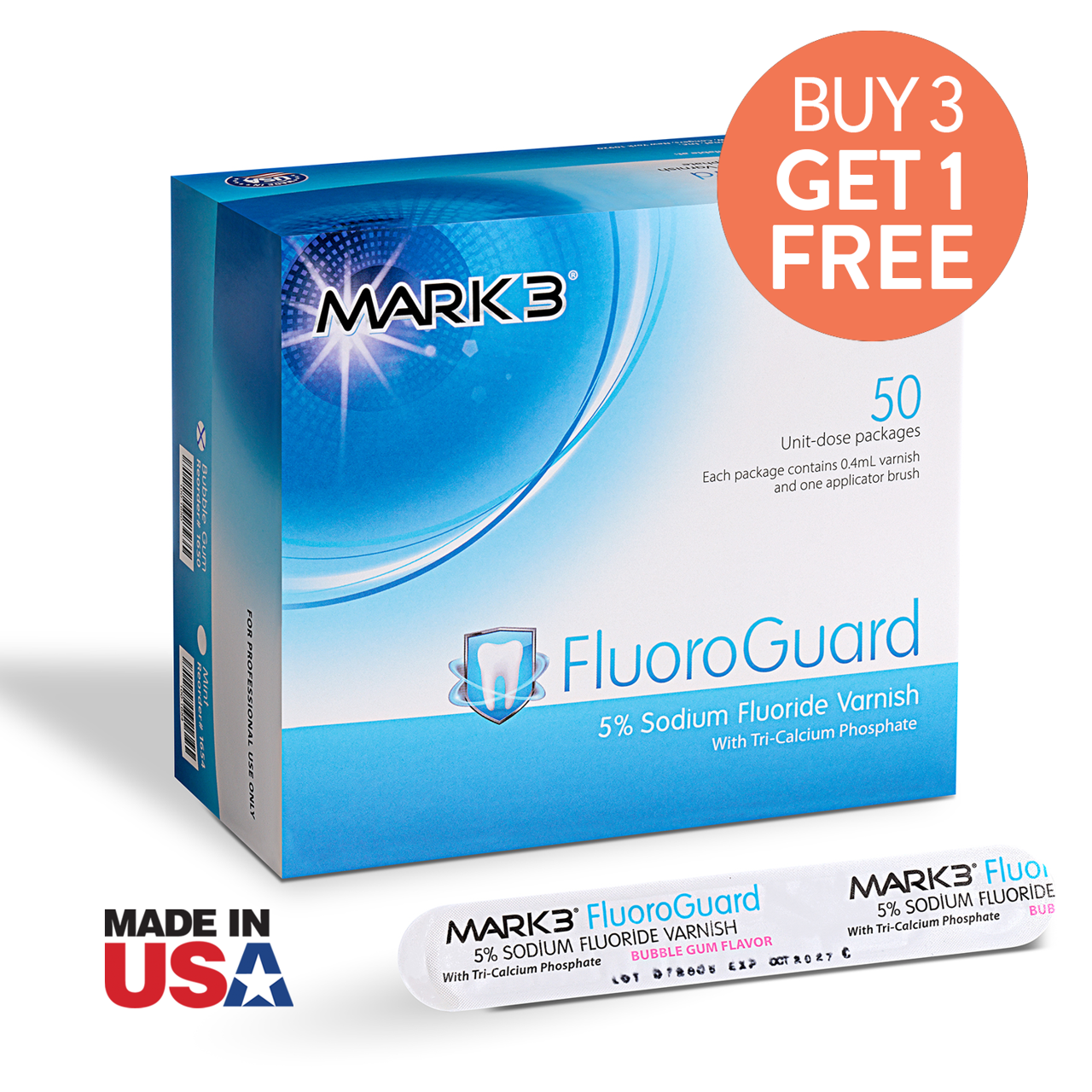 FluoroGuard 5% Sodium Fluoride Varnish w/TCP 50/pk - MARK3