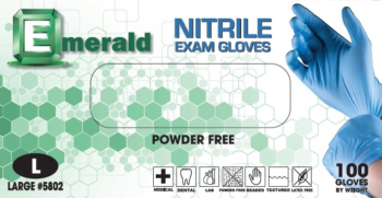 Emerald-Nitrile Powder Free Gloves-100bx-Emerald-Dental Supplies