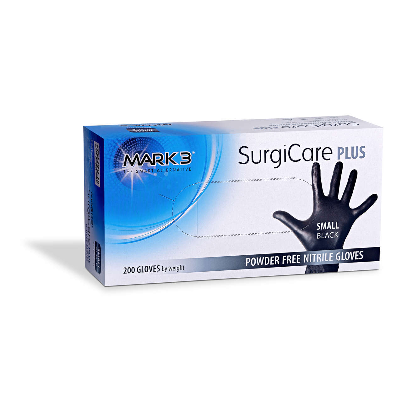 SurgiCare Plus Nitrile Exam Gloves Black 200/bx- MARK3